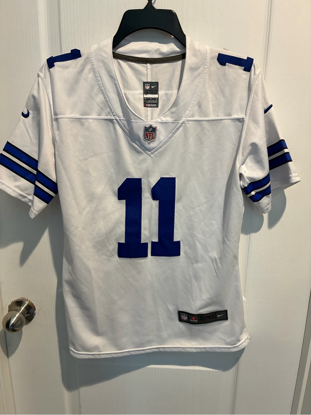 kids on the field White & Royal Blue #11 Football Jersey